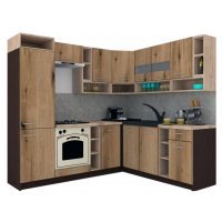 Bucatarie de Colt COSSY NEW DR. 200-230, Wenge / Decor K365